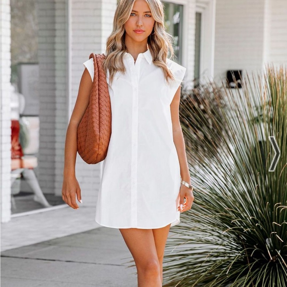 Vici Francis Cotton Pocketed Button Down Dress